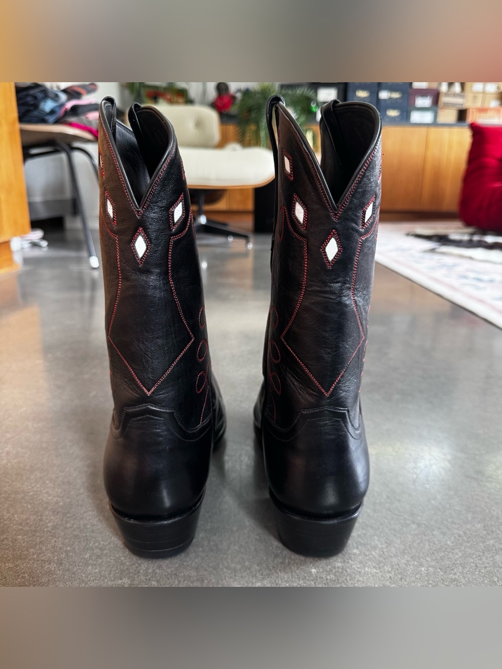 Nib men’s Stallion boots in Montana goat leather with black with stars - Picture 4 of 8